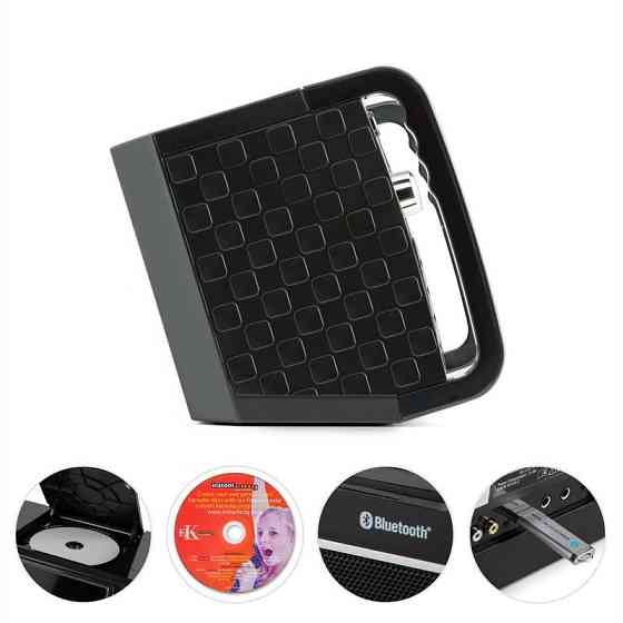 DiscoFever LED Bluetooth караоке-система LED 7" TFT-екран CD USB чорний Чорний (Німеччина, читати опис) Рівне