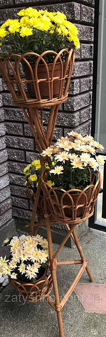 Підставка для квітів із лози для 4 вазонів Київ - фото 3