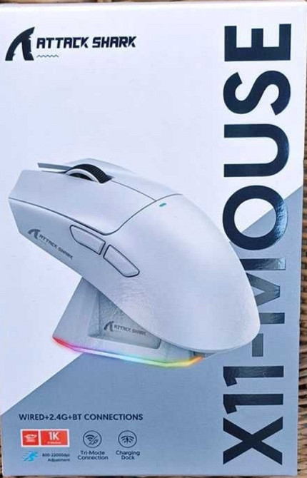 Мишка ATTACK SHARK X11 біла, 65 годин на одному заряді. Киев - изображение 1