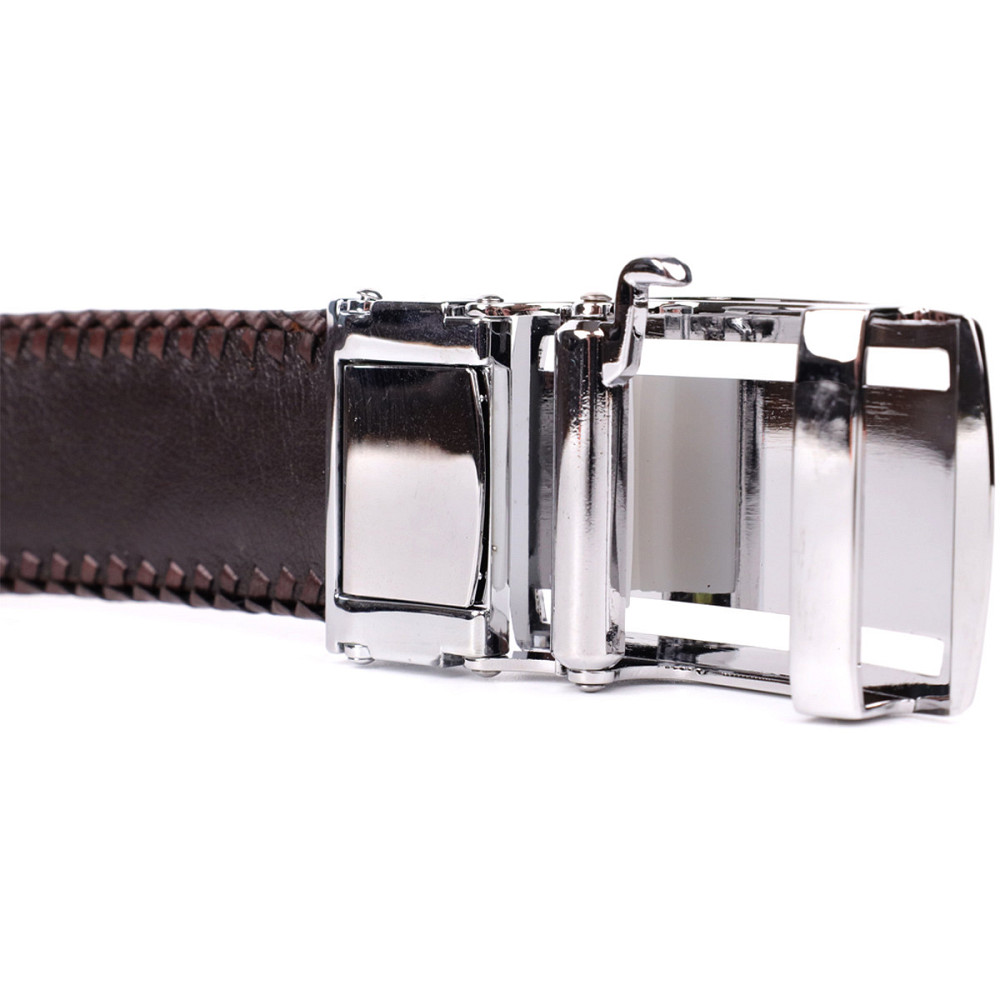 Ремінь-автомат CROCODILE LEATHER 18171 з натуральної шкіри крокодила Коричневий Київ - фото 7