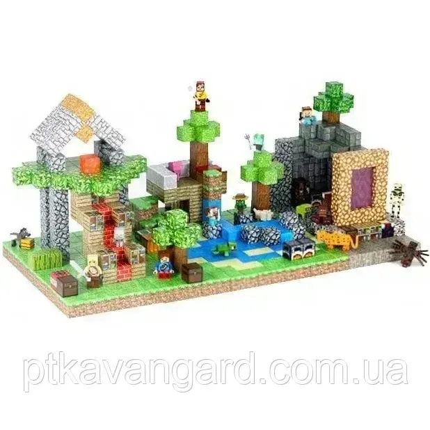 Конструктор магнітний майнкрафт 611 магнітних блоків база Dream World LZCK 061 Хмельницький - фото 1