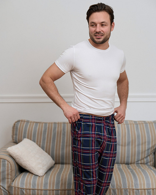 Чоловічі піжамні штани — бордово-синя карта Tom John 2006Ш XL Київ - фото 6