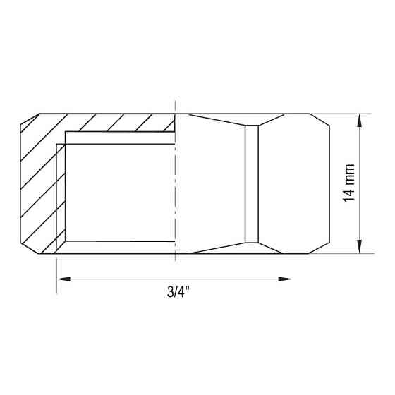 Заглушка Koer KF.P08F.WN - 3/4'' F без никеля (KR5571) Киев