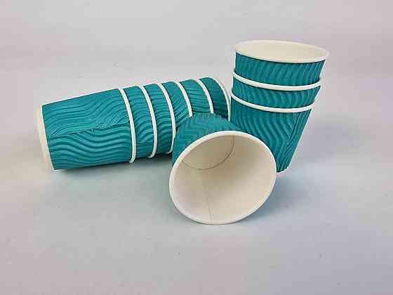 Паперові одноразові склянки гофровані 110 мл "Бірюза" Маестро (20 шт.) Харків