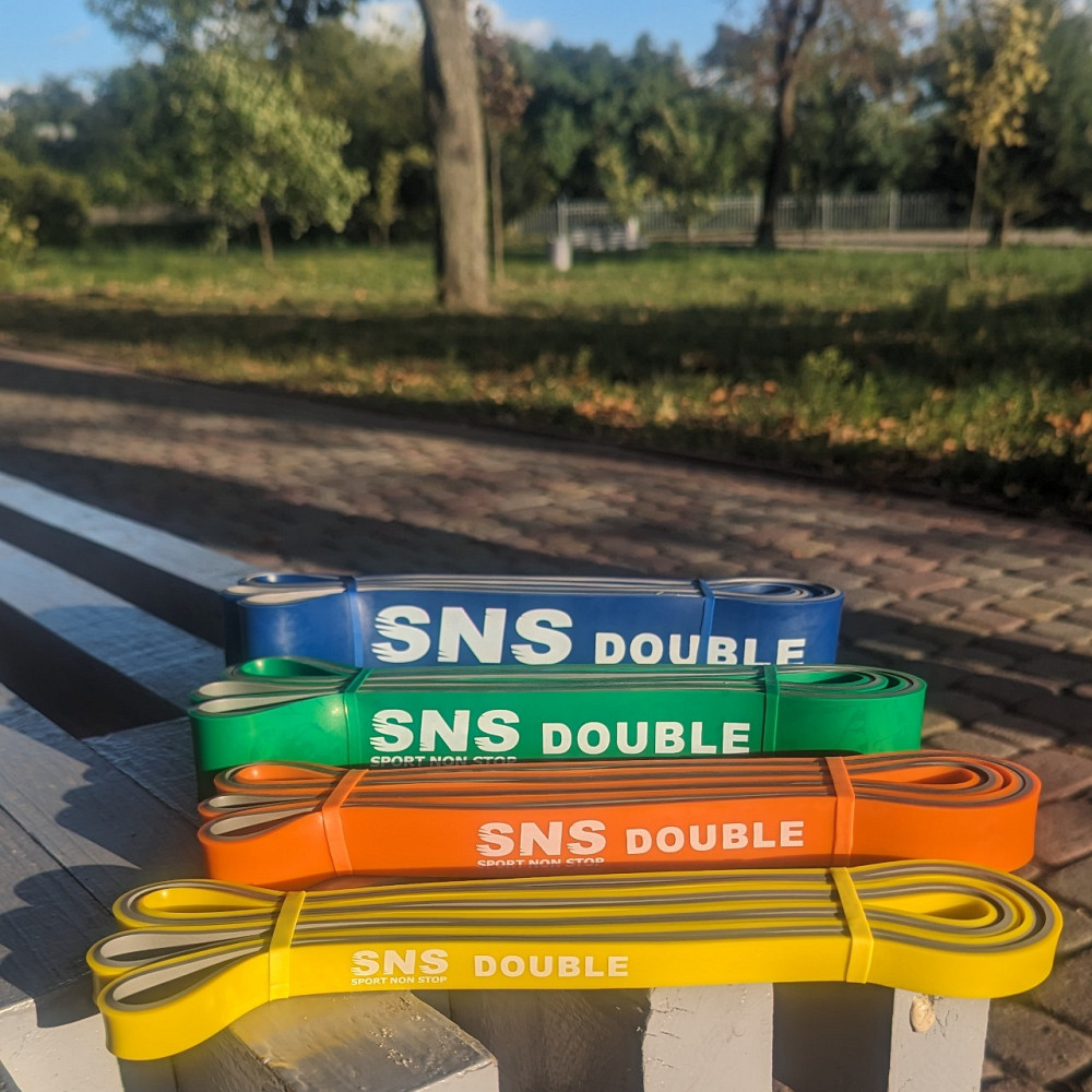 Еспандер стрічка-кільце подвійний SNS 145-45-DOUBLE Вишнёвое - изображение 3