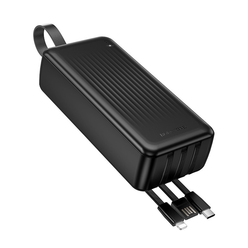 Зовнішній акумулятор BOROFONE BJ79B Clever power bank with 3 cables(30000mAh) Black Київ - фото 4