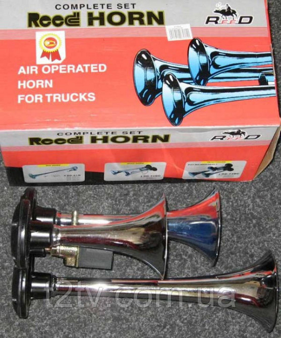 Сигнал 3-дудки пневмо CA-10377 CIKADA 12-24V метал хром (компл.) Вінниця - фото 1