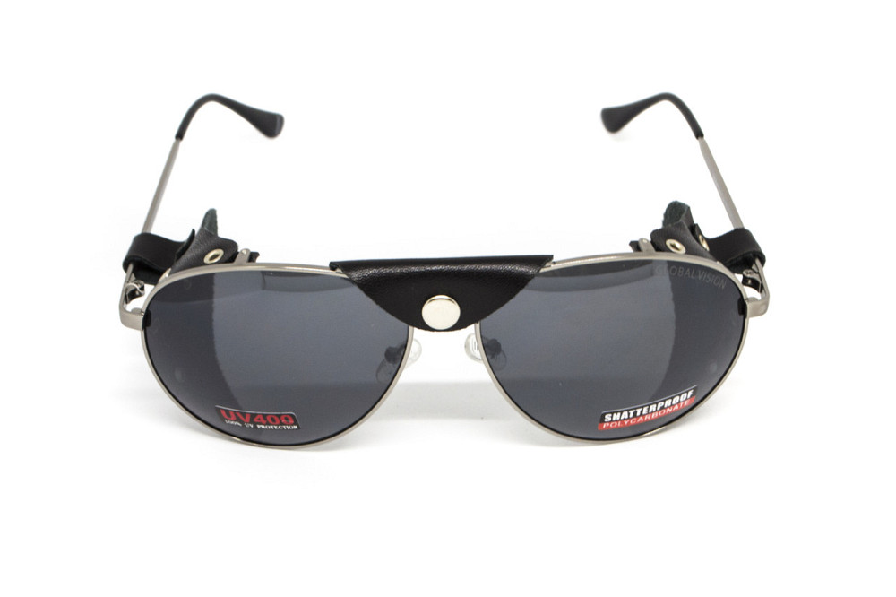 Окуляри захисні Global Vision Aviator-3 (gray), сірі зі з'ємним ущільнювачем із синтетичної "шкіри" Запорожье - изображение 6