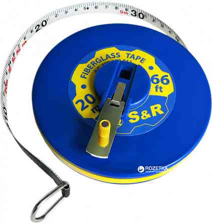 Рулетка S&R Fiberglass Tape 20 м x 13 мм (422920013) Коломыя