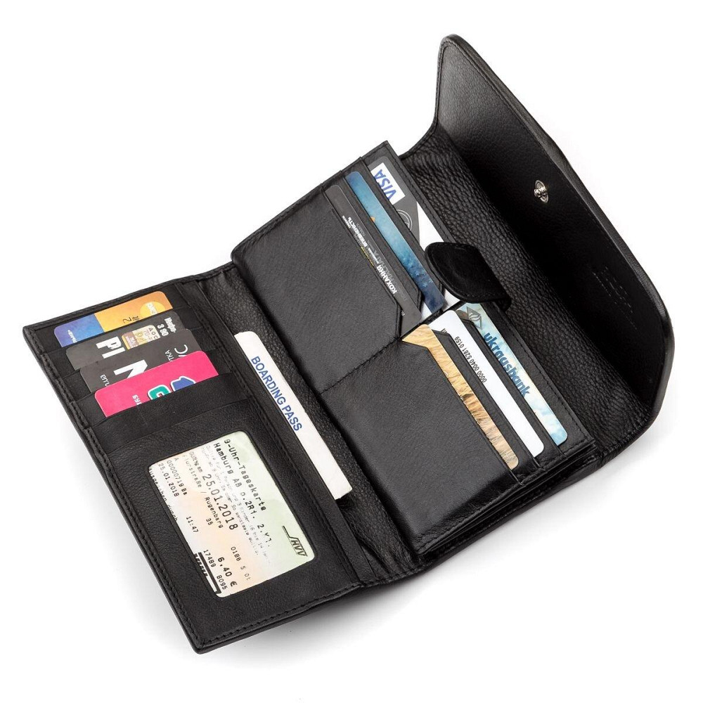 Гаманець жіночий STINGRAY LEATHER 18103 з натуральної шкіри морського ската Чорний Київ - фото 4