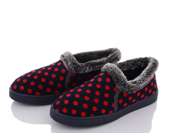 Капці жіночі із задником теплі домашні, сині в горошок 40 Одеса - фото 1