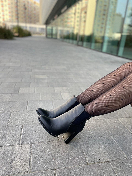 Nivelle Черевики жіночі NIVELLE чорні натуральна шкіра каблук 10 см размеры 35р.38р. (3918) Коломия - фото 3