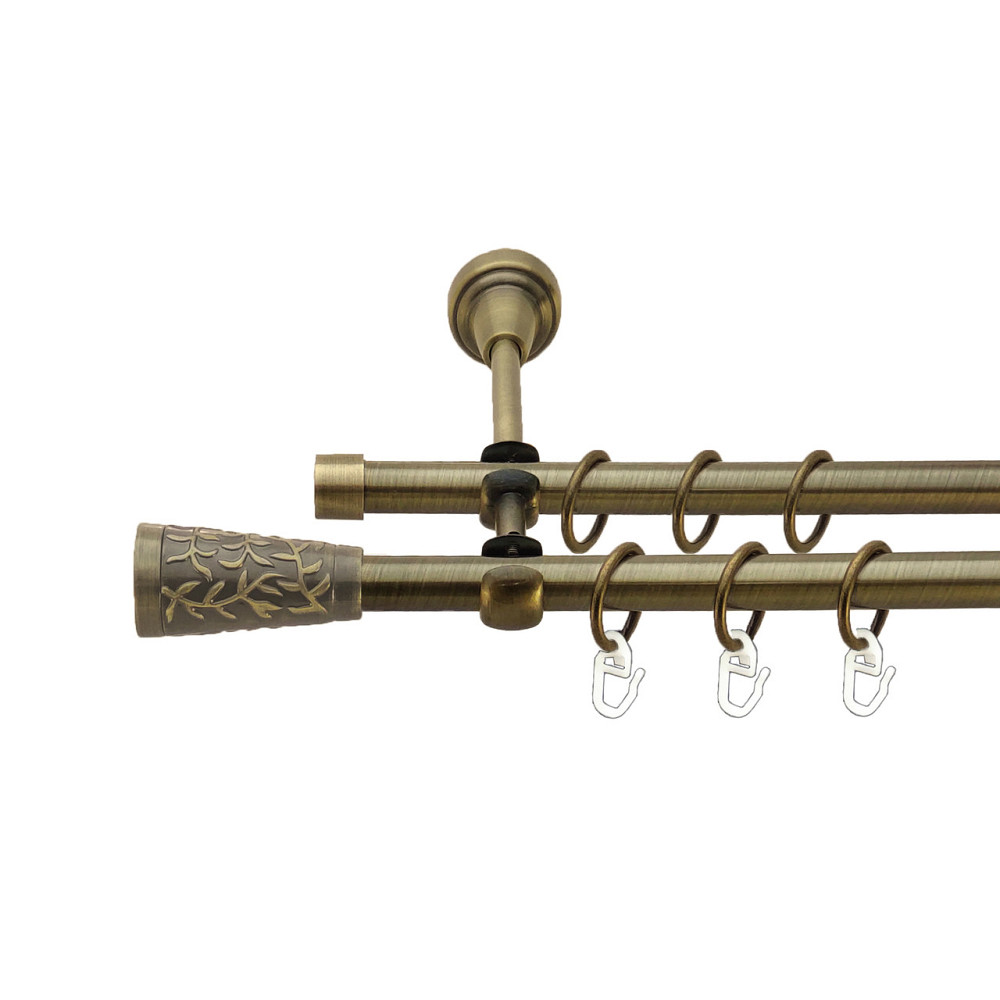 Карниз Orvit Севілія металевий дворядний відкритий Антик 16\16 мм 240 см (7318622) Львів - фото 1