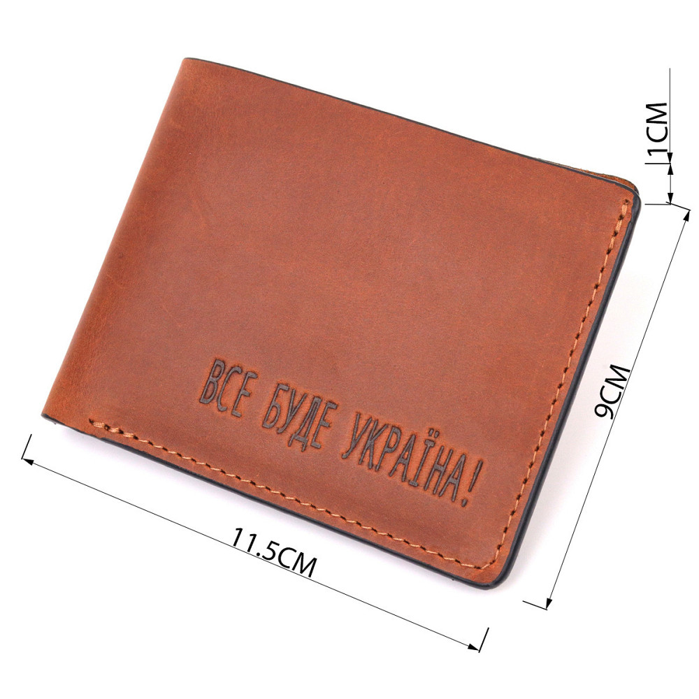 Надежный мужской кожаный кошелек в два сложения Украина GRANDE PELLE 16738 Светло-коричневый Киев - изображение 3