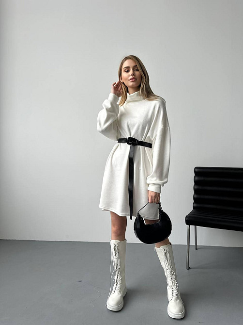 Женское теплое базовое платье турецкое двухсторонняя ангора Одесса - изображение 4