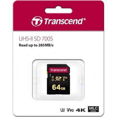 Карта памяти Transcend 64GB SDXC class 10 UHS-II U3 V90 MLC (TS64GSDC700S) Винница
