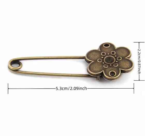 Набір вінтажних декоративних шпильок брошок 5 шт бронзові pins для одягу та рукоділля Київ