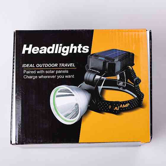 Налобний акумуляторний фонарь з сонячною зарядкою Київ