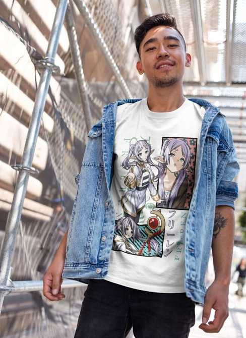 Футболка чоловіча з аніме принтом Фріерен Бейонд Джоурней С оверсайз (S/M/L) Чорний AnimeJ0978 Дніпро - фото 5