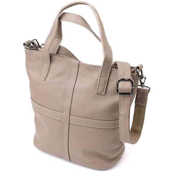 Сумка жіноча з ручками з натуральної шкіри Сірий (Vintage) Київ