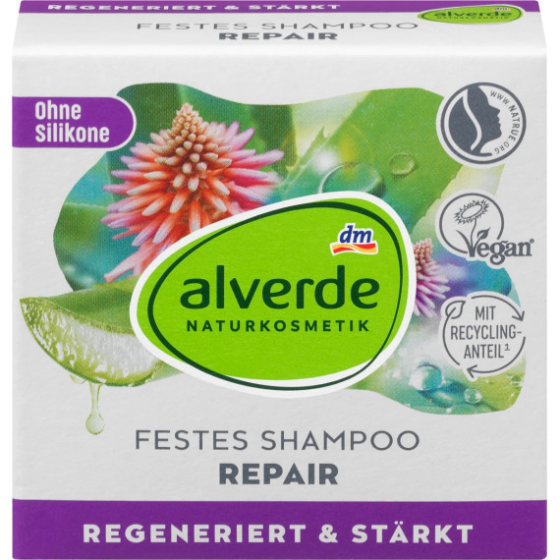 Твердый шампунь восстанавливающий alverde 60 г (Германия) alverde NATURKOSMETIK Festes Shampoo Repair Львов