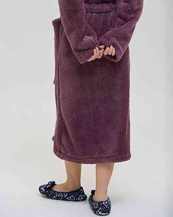 Теплий однотонний жіночий халат Nicoletta Queen — Велюрсофт 94118 S Київ