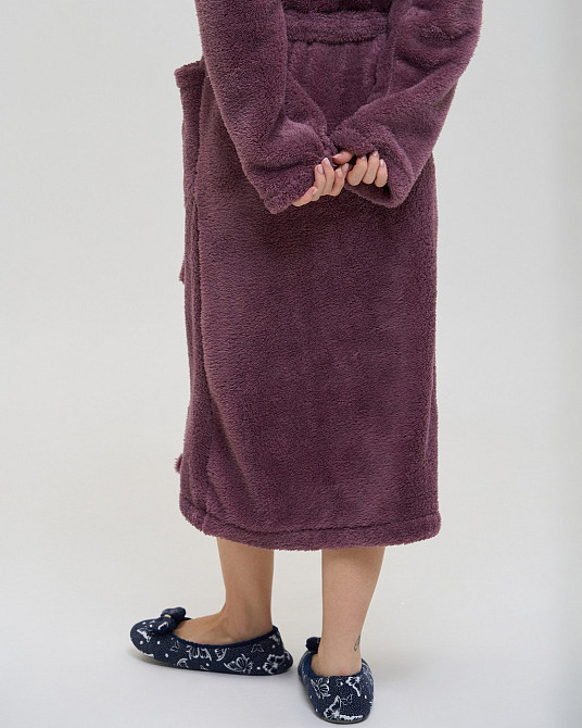 Теплий однотонний жіночий халат Nicoletta Queen — Велюрсофт 94118 S Київ - фото 6