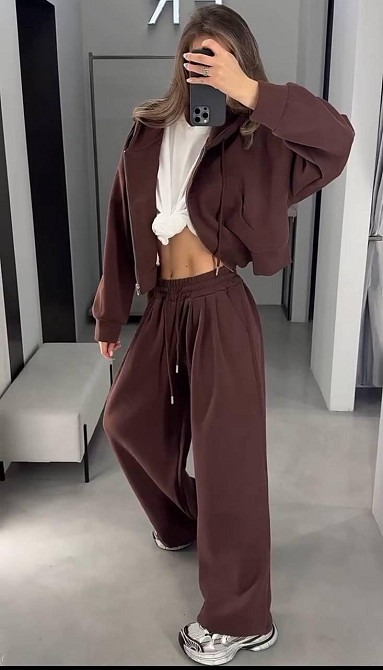 Жіночий прогулянковий костюм двійка: кофта і штани двухнитка Одеса - фото 1