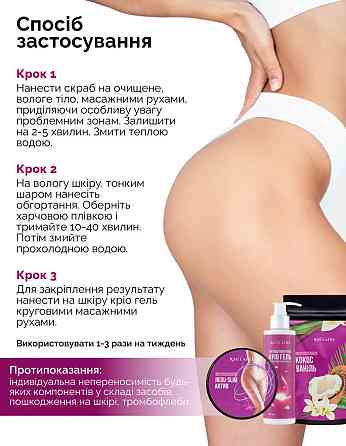 Антицеллюлитный набор для тела Скраб+Теплое обертывание+Крио гель Reclaire cosmetics Киев