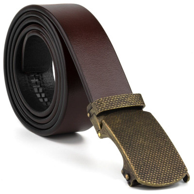 Ремень Vintage Мужской с зернистой пряжкой автомат Коричневый (20273) Винница - изображение 3