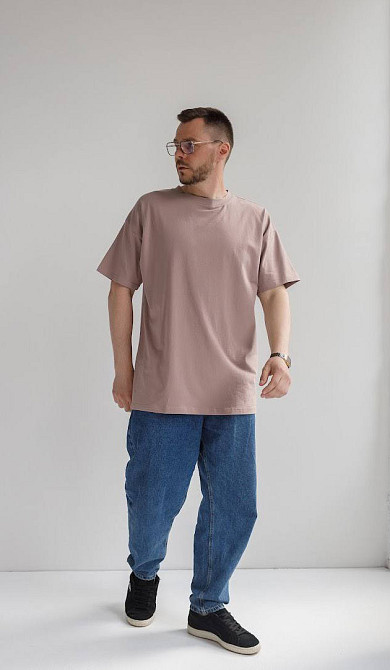 Футболка базова оверсайз чоловіча Какао 3XL/4XL Харків - фото 4