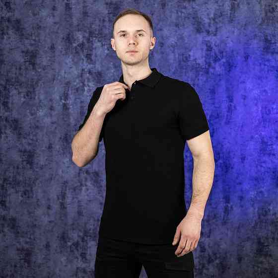 Чоловіче чорне поло Pobedov Loft Batal Київ