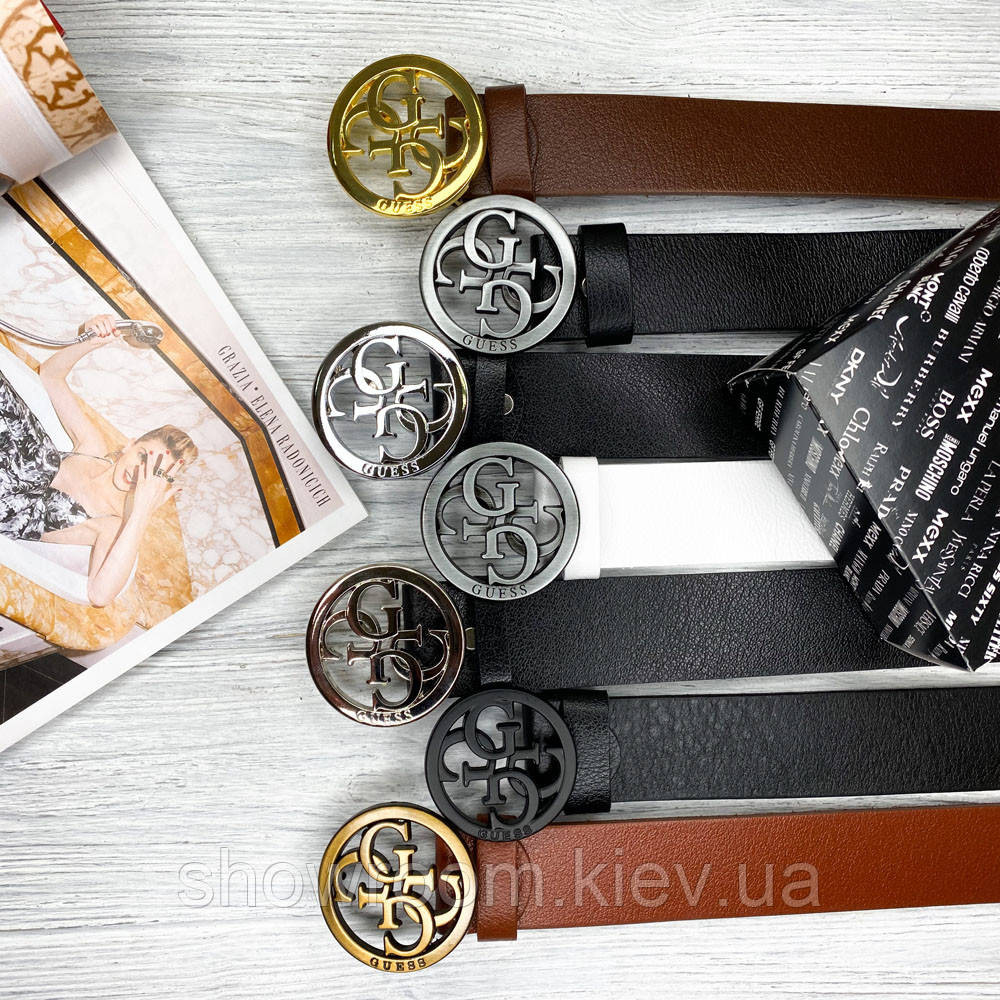 Жіночий шкіряний ремінь (4001) silver 4 см Київ - фото 3