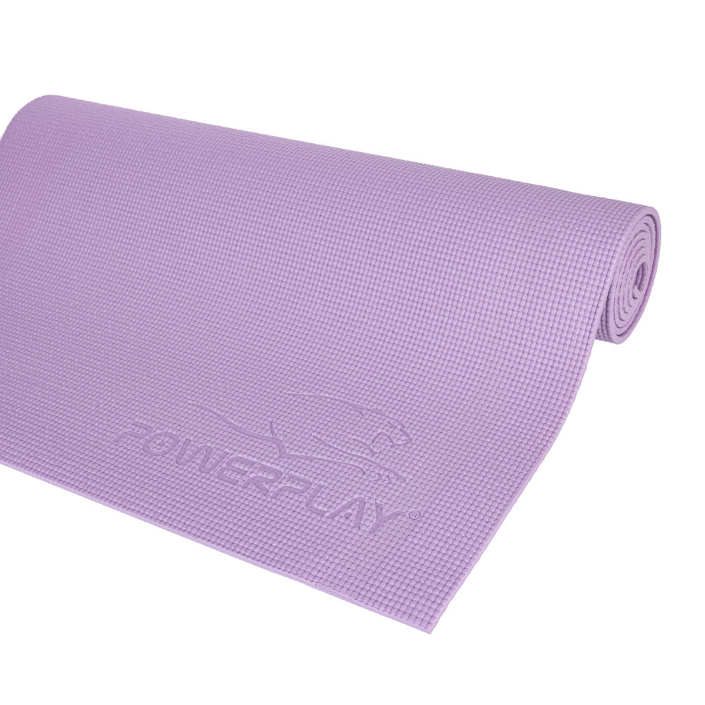 Килимок для йоги фітнесу гімнастіки каремат PowerPlay 4010 PVC Yoga Mat Лавандовий 173см на 61см Київ - фото 4