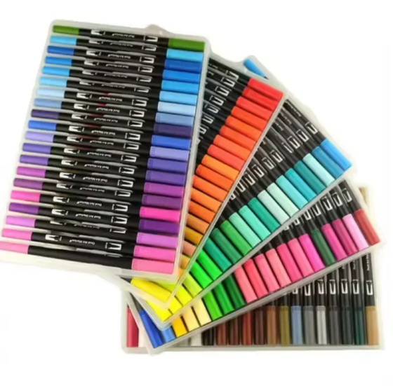 Набор акварельных маркеров для скетчинга и рисования 48 цветов, акварельные двусторонние  маркеры Brush Каменец-Подольский