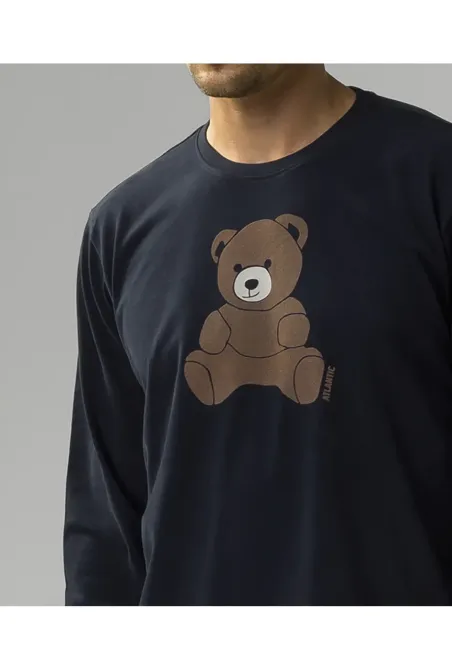 Чоловіча піжама (довгі штани, довгий рукав) 100% Бавовна Atlantic NMP-377 S Київ - фото 3