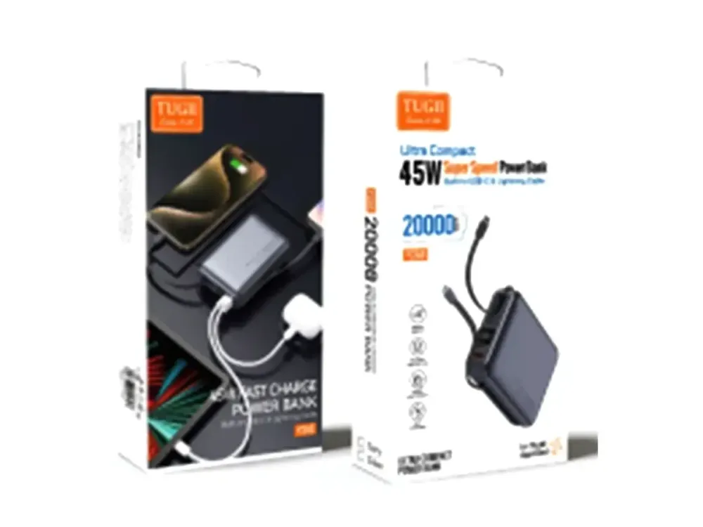 Power Bank TUGII Y245 20000 мАч, 77Вт·ч, PD 45Вт, QC 22.5Вт, для ноутбука и MacBook Одесса - изображение 1