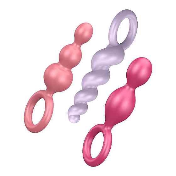 Набор анальных игрушек Satisfyer Plugs colored (set of 3) - Booty Call, макс. диаметр 3 см Sex Aura Киев