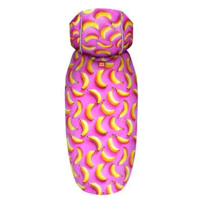 Дождевик для животных WAUDOG Clothes Накидка с капюшоном Бананы на розовом S (356-4055) Винница