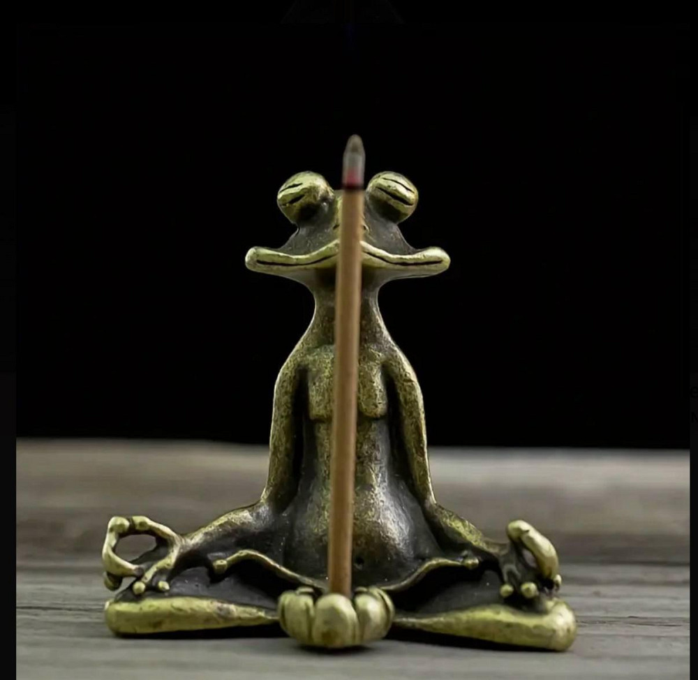Подставка для благовоний «Лягушка в медитации» – декоративный держатель Киев - изображение 1