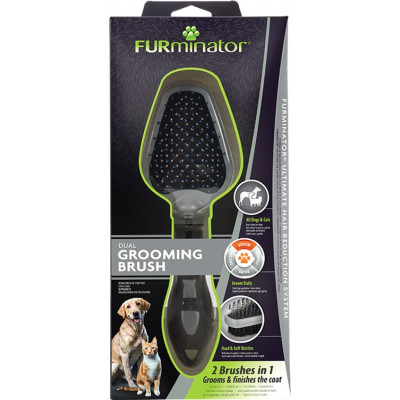Фурминатор для животных FURminator Двухсторонняя щетка для собак и кошек 21 х 6.5 х 3.5 см (4048422141310) Винница - изображение 6