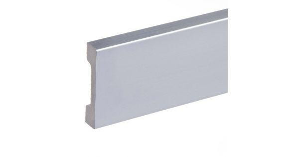 Плинтус Серебряный браш (Алюминий) из дюрополимера Элегант LPC - 23 (2м.п.) 69.7х15.8мм Днепр - изображение 1