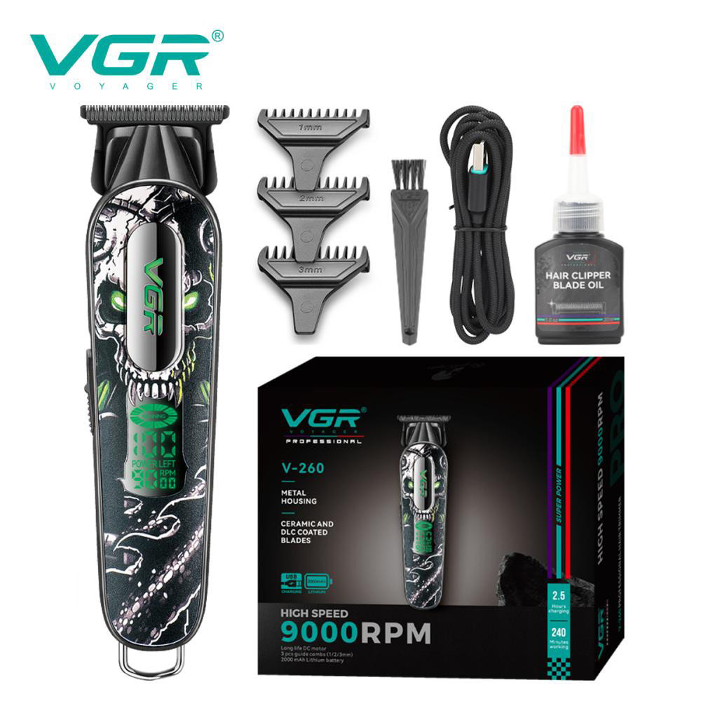 Перукарські машинки професійні VGR V-260, Перукарська машинка для бороди бездротова SJ-57 Київ - фото 8