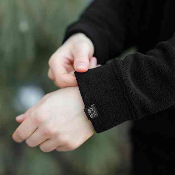 Флісовий зимовий чоловічий костюм Pobedov Mariot. Чорний чоловічий флісовий костюм Київ