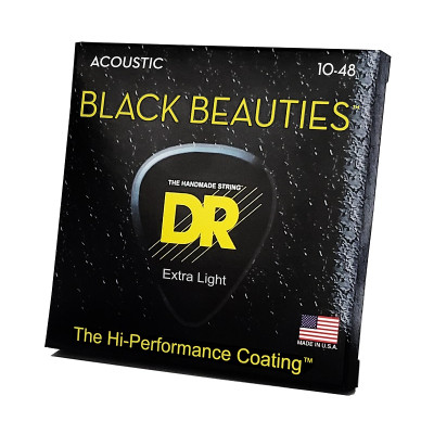 Струни для гітари DR Strings Black Beauties Acoustic - Extra Light (10-48) (BKA-10) Вінниця - фото 2