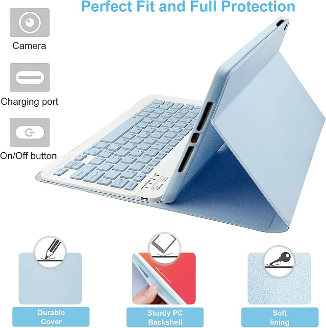 Чехол‑клавиатура для iPad 10.2″ (7/8/9 Gen, Air 3, Pro 10.5) Bluetooth беспроводная с держателем для Apple Киев - изображение 4