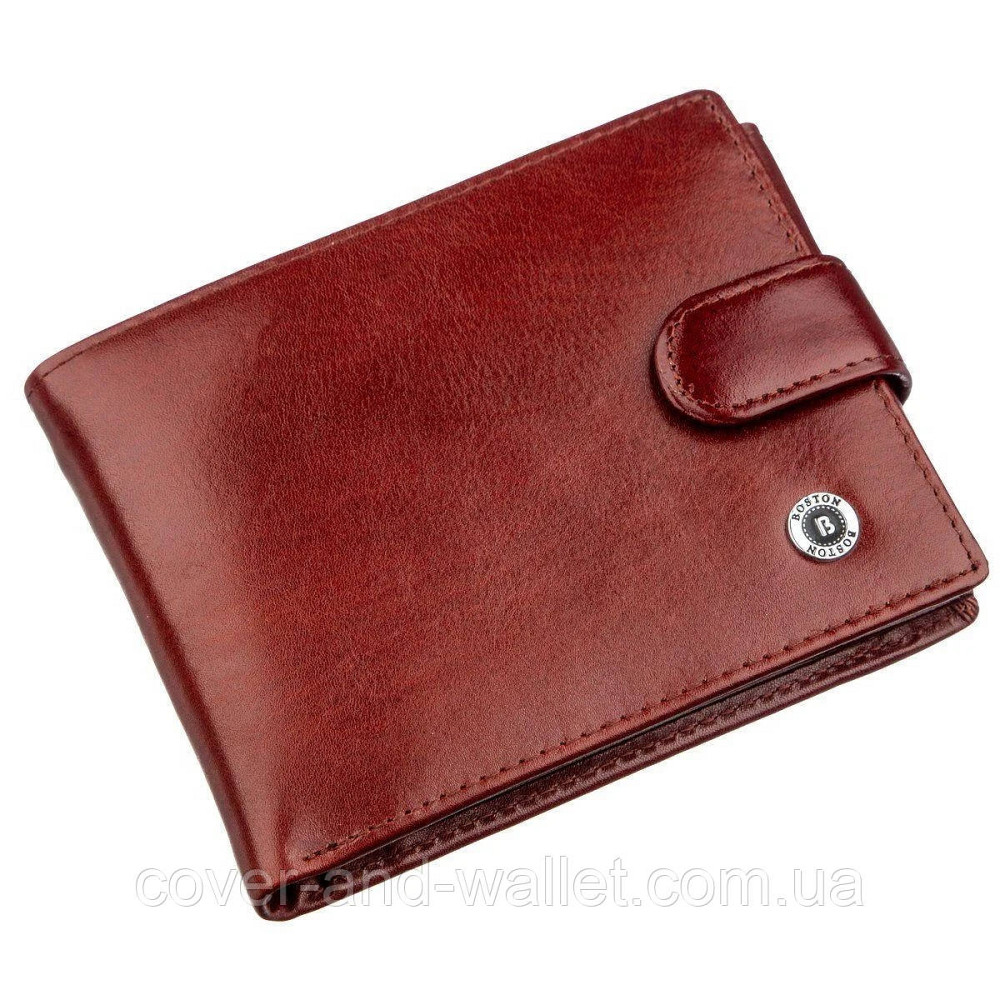 Солидный мужской кошелек коричневого цвета из гладкой кожи Boston B5 Киев - изображение 4