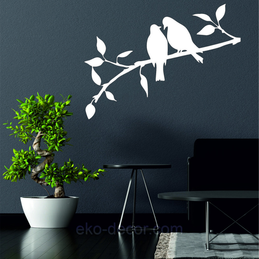 Декоративное настенное Панно «Две птички», Декор на стену 70*20, Белый Киев - изображение 4