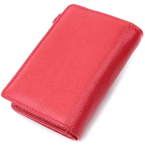 Ідеальний гаманець з монетницею із натуральної шкіри ST Leather 22739 Червоний Київ