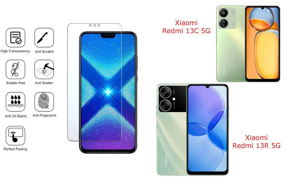Защитное стекло NeoGlass для Xiaomi Redmi 13C 5G, 13R 5G – ультрапрозрачное и устойчивое Киев - изображение 4